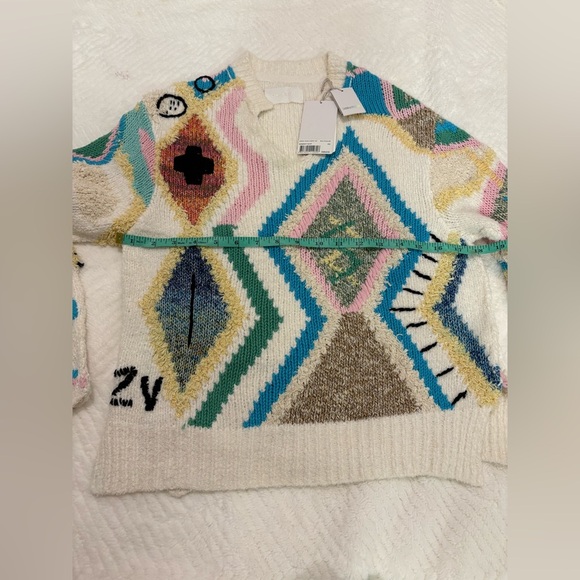 Zadig & Voltaire Sonny Kilim Carpet Intarsia Multicolor Sweater Size XS - Picture 7 of 11